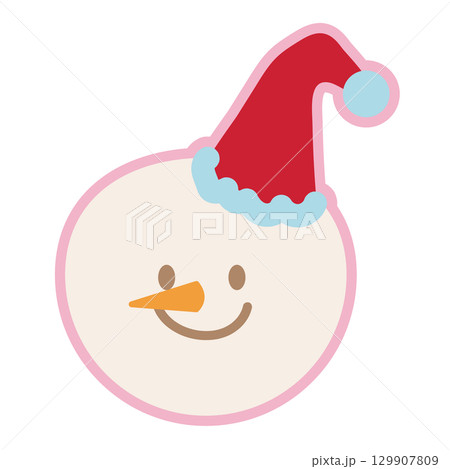 Snowman wearing hat for Christmas decoration, winter festive season, card print, December element, gift wrap, packaging, cartoon character, comic, sticker, campaign badge, brooch, expression, mood Snowman wearing hat for Christmas decoration, winter festive season, card print, December element, gift wrap, packaging, cartoon character, comic, sticker, campaign badge, brooch, expression, mood 129907809
