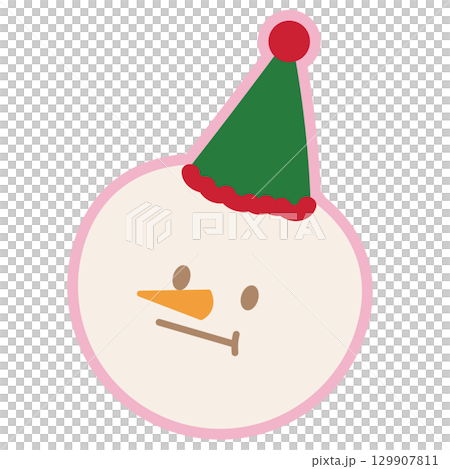 Snowman wearing hat for Christmas decoration, winter festive season, card print, December element, gift wrap, packaging, cartoon character, comic, sticker, campaign badge, brooch, expression, mood Snowman wearing hat for Christmas decoration, winter festive season, card print, December element, gift wrap, packaging, cartoon character, comic, sticker, campaign badge, brooch, expression, mood 129907811