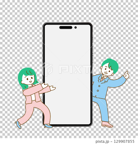 發布模板:智慧型手機螢幕和西裝革履的男女 發布模板:智慧型手機螢幕和西裝革履的男女 129907855