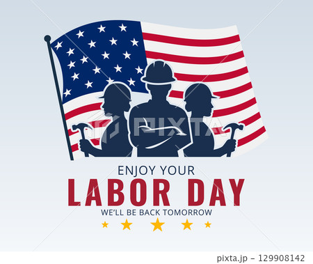enjoy your labor day patriotic background 129908142