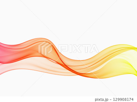 Red, orange, and yellow flowing wave lines on white background Red, orange, and yellow flowing wave lines on white background 129908174