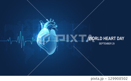Heart pulse and heartbeat. world heart day. health care medical focus heartbeat for checking the function of the patient heart. modern simple design for medical apps, websites and hospital. vector. 129908502