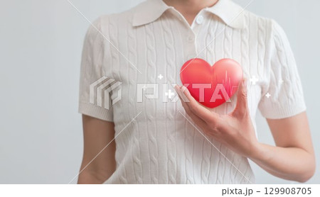 Health care medical focus heartbeat for checking the function of the patient heart. health insurance, love, world heart day, check up, heart attack and cardiology. hospital, service and business. 129908705