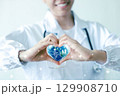 World heart day. health care medical focus heartbeat for checking the function of the patient heart. health insurance, love. heart attack and cardiology. elements of this image furnished by NASA. 129908710