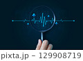 Heart pulse and heartbeat. world heart day. health care medical focus heartbeat for checking the function of the patient heart. modern simple design for medical apps, websites and hospital. 129908719