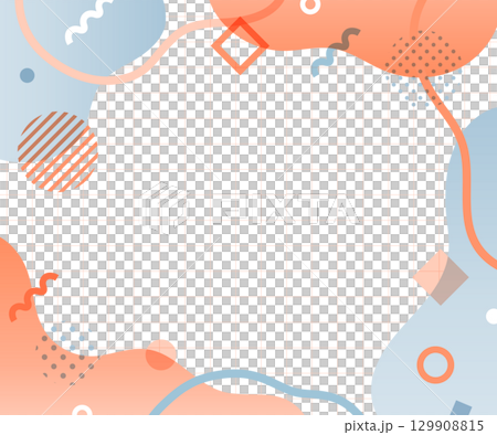 メンフィス柄・幾何学模様・抽象的な背景フレームのイラスト ポップ デザイン アブストラクト 素材 枠 メンフィス柄・幾何学模様・抽象的な背景フレームのイラスト ポップ デザイン アブストラクト 素材 枠 129908815