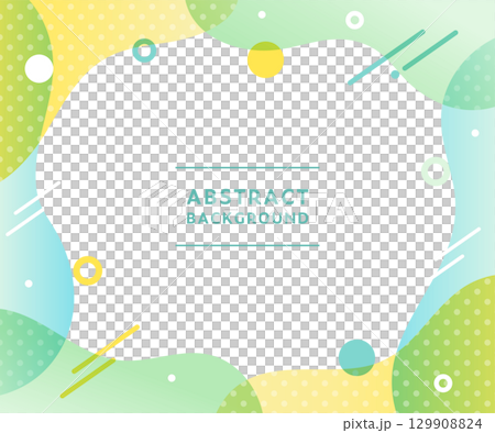 Abstract background frame illustration with curves, wavy lines, and polka dots. Pop design, abstract material, frame. Abstract background frame illustration with curves, wavy lines, and polka dots. Pop design, abstract material, frame. 129908824