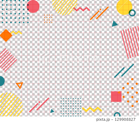 Memphis pattern, geometric pattern, abstract background frame illustration set, pop design, abstract Memphis pattern, geometric pattern, abstract background frame illustration set, pop design, abstract 129908827