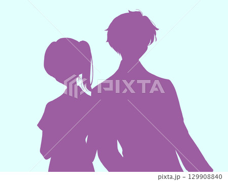 看護師と医者 イメージ 背中合わせ 影絵 看護師と医者 イメージ 背中合わせ 影絵 129908840