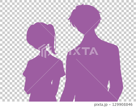 Nurse and doctor side by side silhouette 129908846