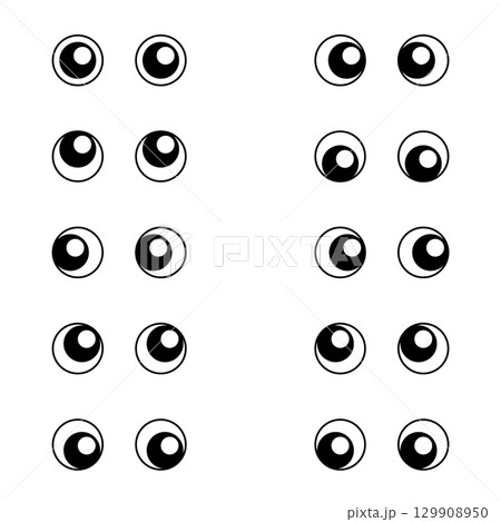 目線のベクターイラスト素材セット 129908950