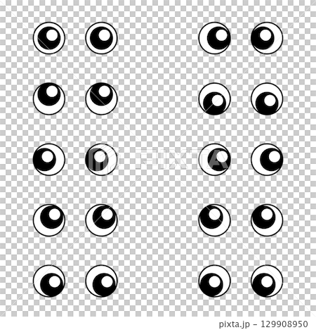 目線のベクターイラスト素材セット 129908950