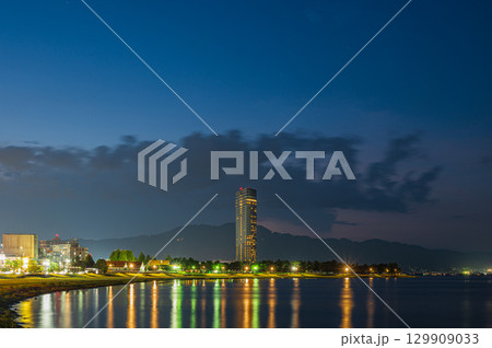 琵琶湖岸夜景　大津市 129909033