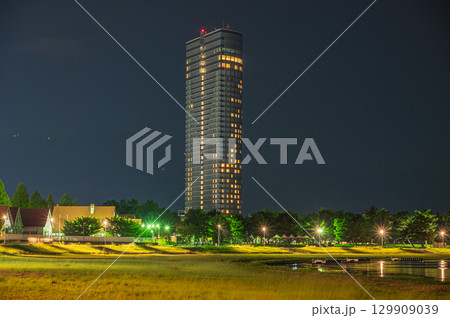 琵琶湖岸夜景　大津市 129909039