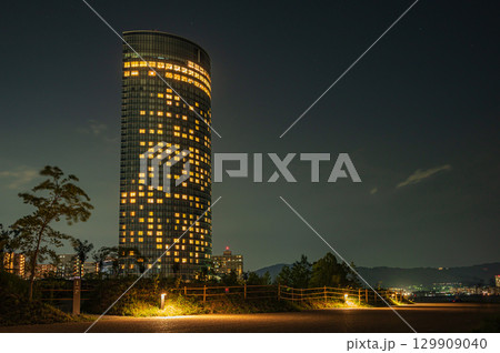 琵琶湖岸夜景　大津市 129909040