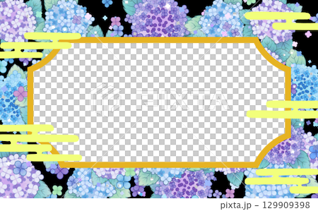 以繡球花為背景的日式畫框 129909398