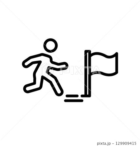 Running icon. vector. Editable stroke. linear style sign for use web design,logo .Symbol illustration. 129909415