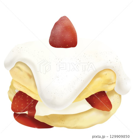 Pancake strawberry cream 129909850