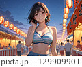 夏祭りと屋台 129909901