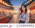 夏祭りと屋台 129909902