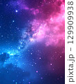 星雲と星の紫系のグラデーション背景 129909938