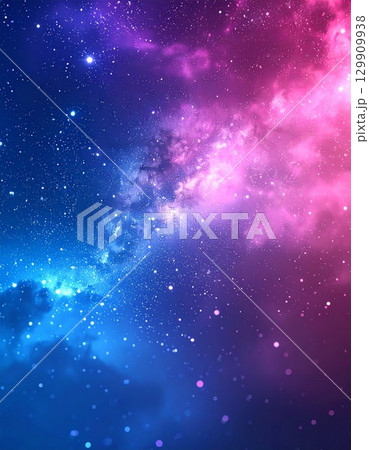 星雲と星の紫系のグラデーション背景 129909938