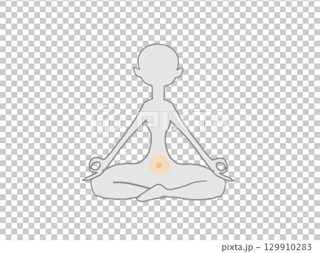 第二脈輪和人體輪廓的插圖 129910283