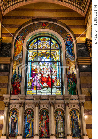 Interior of the Basilica of Our Lady of Nazareth at Belem, Brasi 129911144