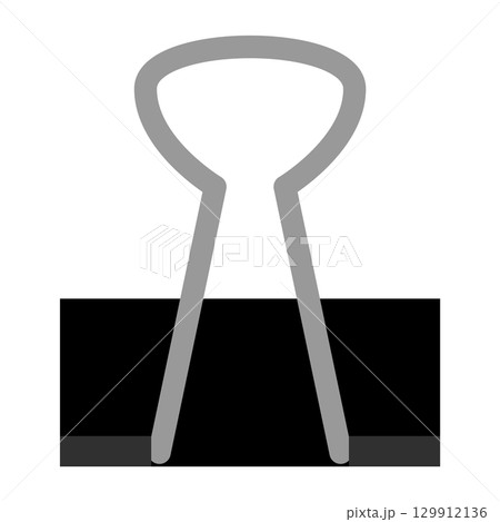 シンプルなダブルクリップのイラスト素材 129912136