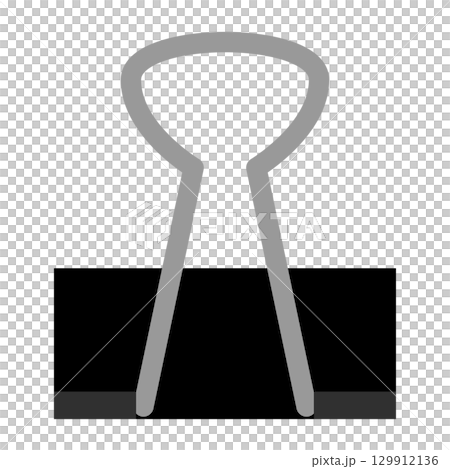 シンプルなダブルクリップのイラスト素材 129912136