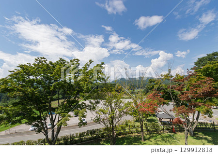 道の駅中山盆地の展望台最上部より北側の風景　群馬県高山村 129912818