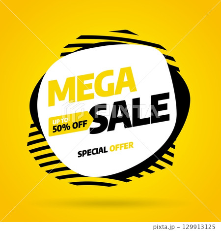 Sale banner template design. Special offer. Vector illustration. 129913125
