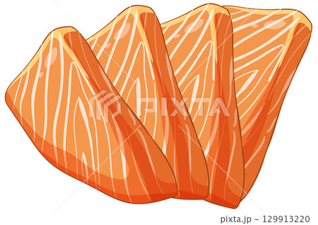 Vector Illustration of Fresh Salmon Fillets 129913220