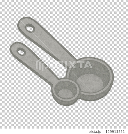 【キッチンツール】大さじスプーンと小さじスプーンのイラスト 129913231