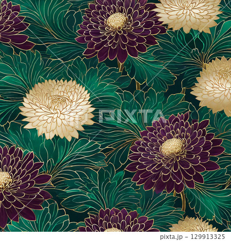 モダンな花柄 129913325