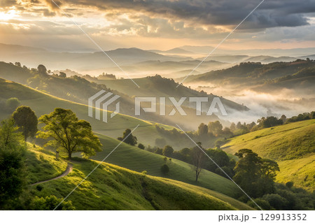 fog on the mountain fog on the mountain 129913352