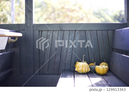 観賞用カボチャと秋の雰囲気 観賞用カボチャと秋の雰囲気 129913363