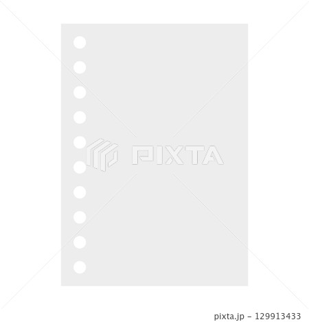 穴あきメモ用紙のイラスト 129913433