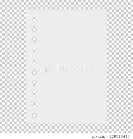 穴あきメモ用紙のイラスト 129913433