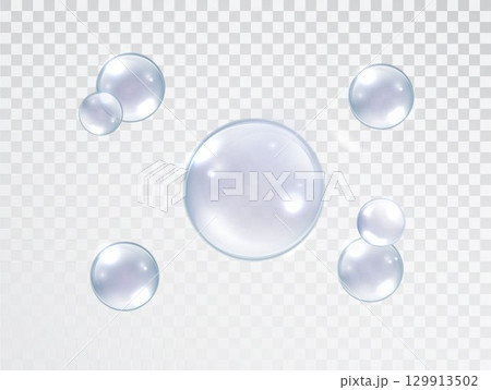 Water bubble set isolated on transparent background    Water bubble set isolated on transparent background    129913502