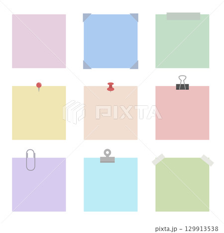 ふせん・メモ帳のイラスト素材 129913538