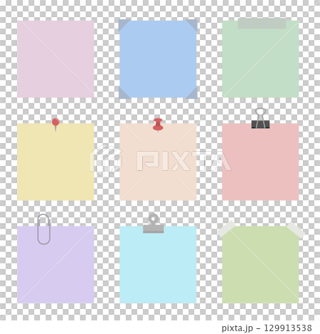 ふせん・メモ帳のイラスト素材 129913538