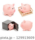Set of pink ceramic piggy banks 129913609
