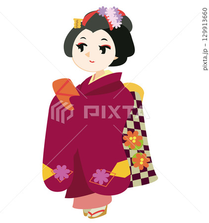 舞妓さん　立ち姿 129913660