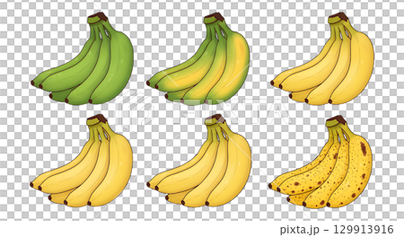 Set of Banana fruit cartoon design. Set of Banana fruit cartoon design. 129913916