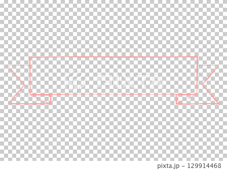 Pink simple hand-drawn ribbon-style frame Pink simple hand-drawn ribbon-style frame 129914468