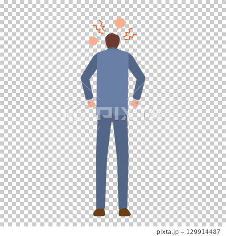 Rear view of an irritated businessman 129914487