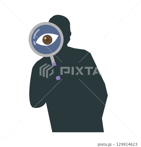 盗撮やのぞき見のイメージイラスト 129914623