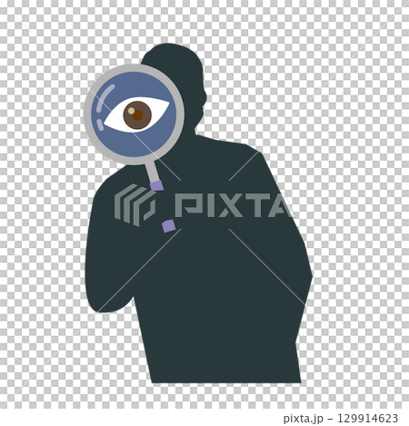 盗撮やのぞき見のイメージイラスト 129914623