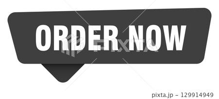 order now black sign isolated on transpatent background. order now sticker order now black sign isolated on transpatent background. order now sticker 129914949